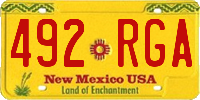 NM license plate 492RGA