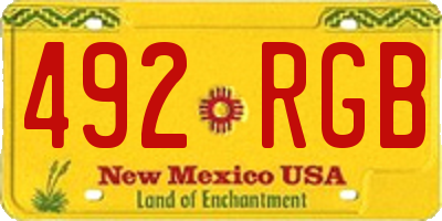 NM license plate 492RGB