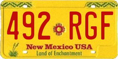 NM license plate 492RGF