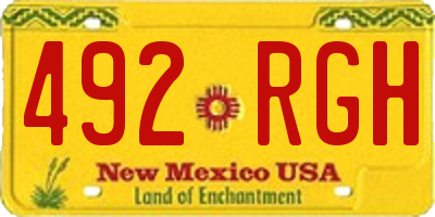 NM license plate 492RGH