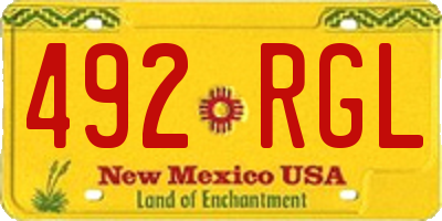 NM license plate 492RGL