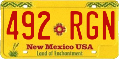 NM license plate 492RGN
