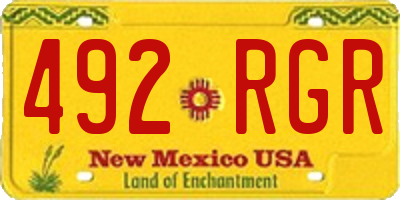NM license plate 492RGR