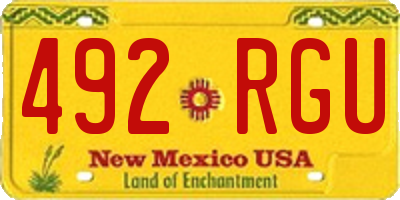 NM license plate 492RGU