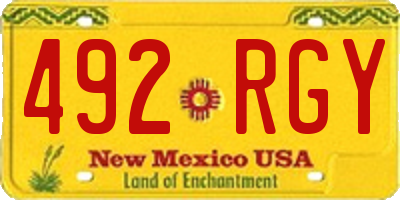 NM license plate 492RGY
