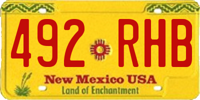 NM license plate 492RHB