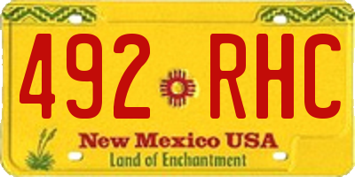 NM license plate 492RHC