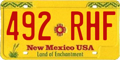 NM license plate 492RHF