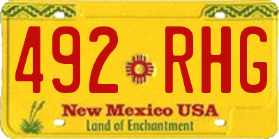 NM license plate 492RHG