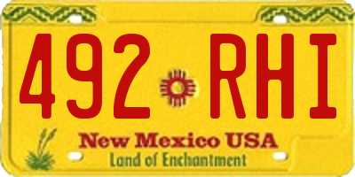 NM license plate 492RHI