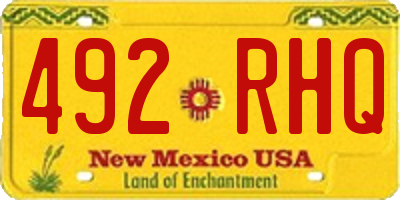 NM license plate 492RHQ