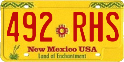 NM license plate 492RHS