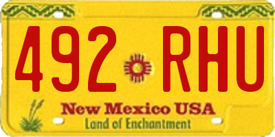 NM license plate 492RHU