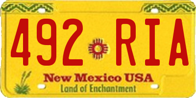 NM license plate 492RIA