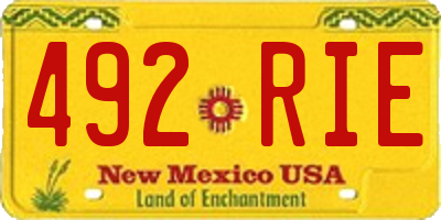 NM license plate 492RIE