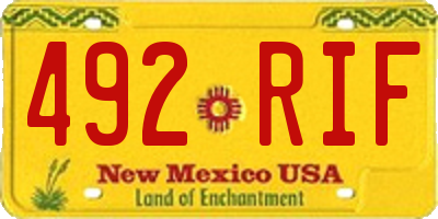 NM license plate 492RIF