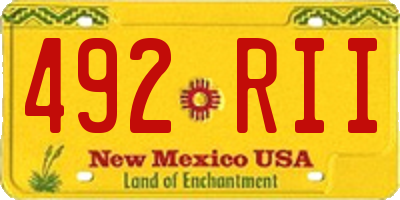 NM license plate 492RII