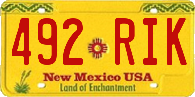 NM license plate 492RIK