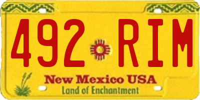 NM license plate 492RIM