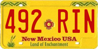 NM license plate 492RIN