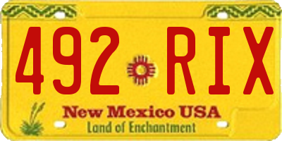 NM license plate 492RIX