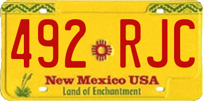 NM license plate 492RJC