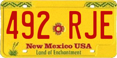NM license plate 492RJE