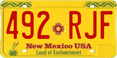 NM license plate 492RJF