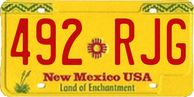 NM license plate 492RJG