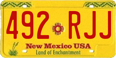 NM license plate 492RJJ