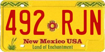 NM license plate 492RJN