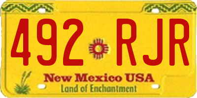 NM license plate 492RJR