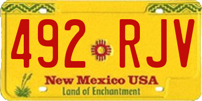 NM license plate 492RJV