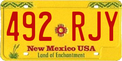 NM license plate 492RJY
