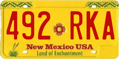 NM license plate 492RKA
