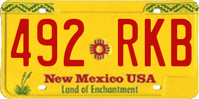 NM license plate 492RKB