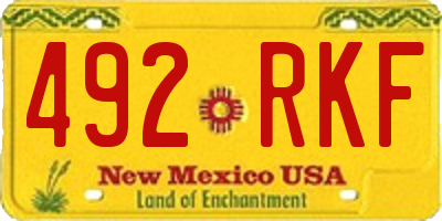 NM license plate 492RKF