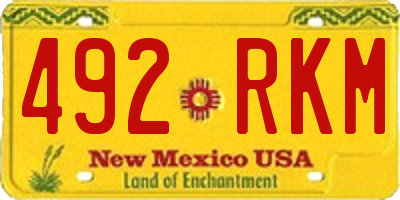 NM license plate 492RKM