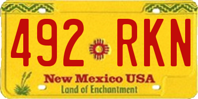 NM license plate 492RKN