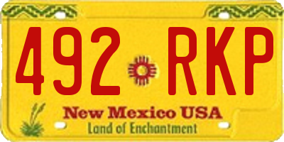 NM license plate 492RKP