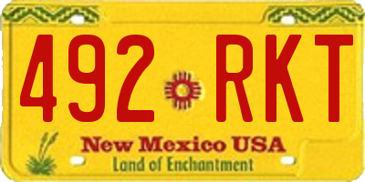 NM license plate 492RKT