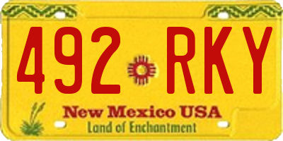 NM license plate 492RKY
