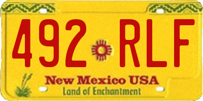 NM license plate 492RLF