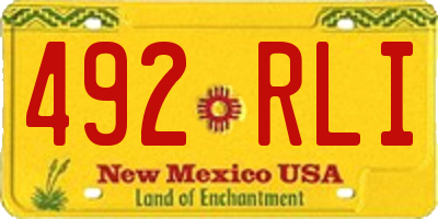 NM license plate 492RLI