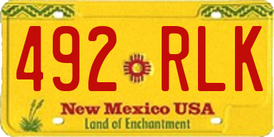 NM license plate 492RLK