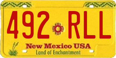 NM license plate 492RLL