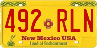 NM license plate 492RLN
