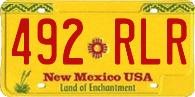 NM license plate 492RLR