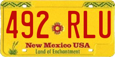 NM license plate 492RLU
