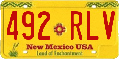 NM license plate 492RLV